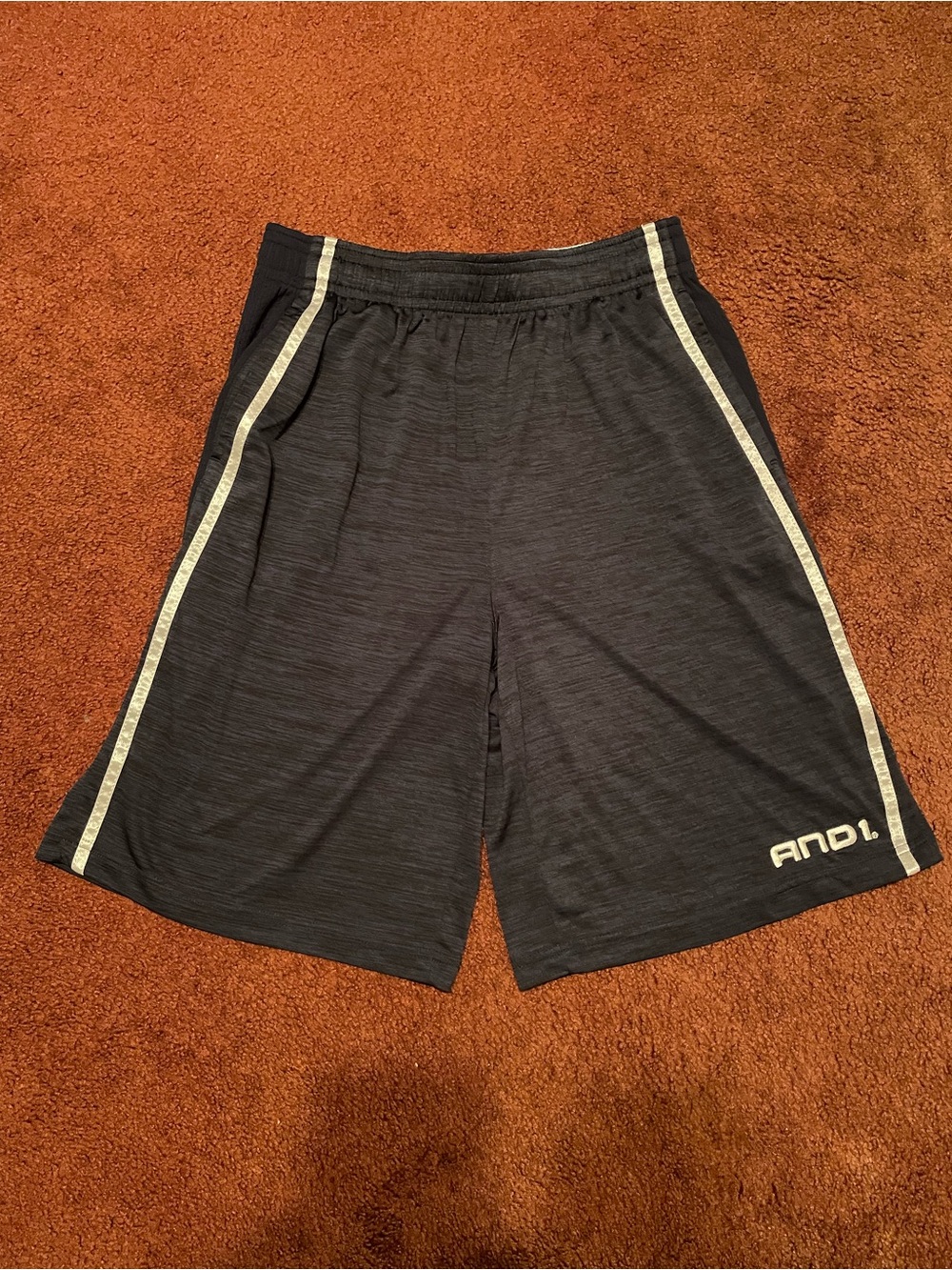 And1 Black Athletic Shorts with Silver